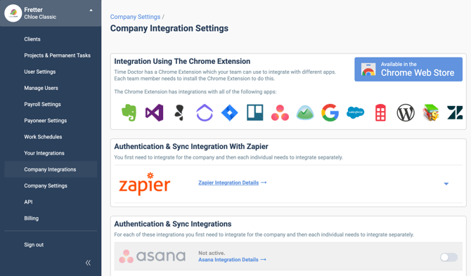 Asana Integration OFF