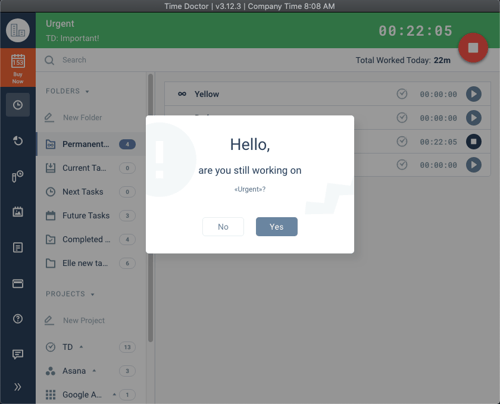frequency of Time Doctor reminder popups - img 2